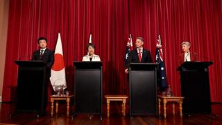 Japan’s Defence Minister Minoru Kihara and Minister of Foreign Affairs Yoko Kamikawa with Australia’s Deputy Prime Minister and Defence Minister Richard Marles and Foreign Minister Penny Wong at the 11th Australia-Japan 2+2 Foreign and Defence Ministerial Consultation in Queenscliff, Victoria, September 2024. 